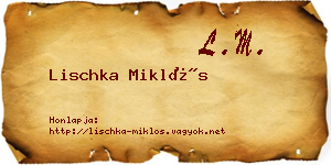 Lischka Miklós névjegykártya